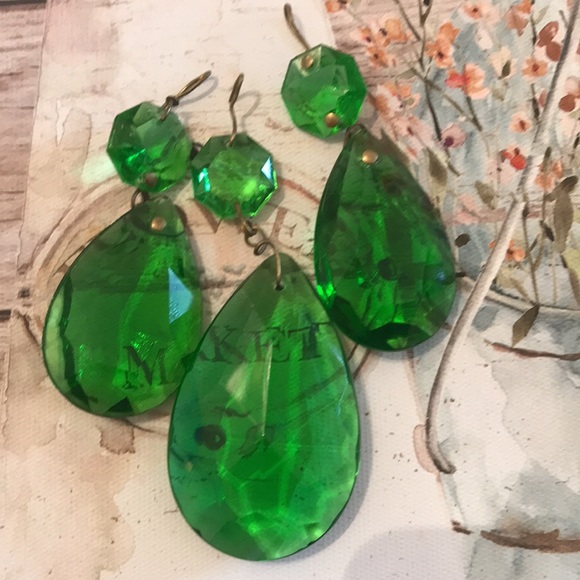 🪆Vintage Crystal’s - 🍀LIGHT CATCHERS 🪆Gorgeous Emerald Green Colour - 🍀 - Picture 8 of 8